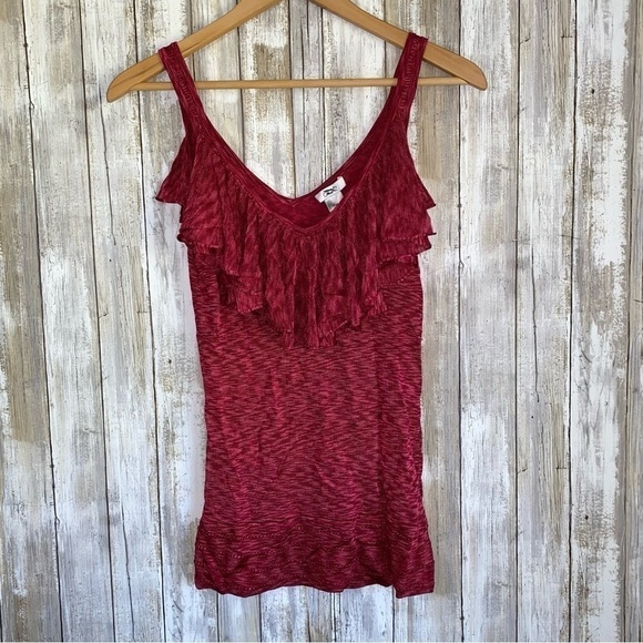 NWT Cache Red Ruffle Y2K Tank - Picture 1 of 3